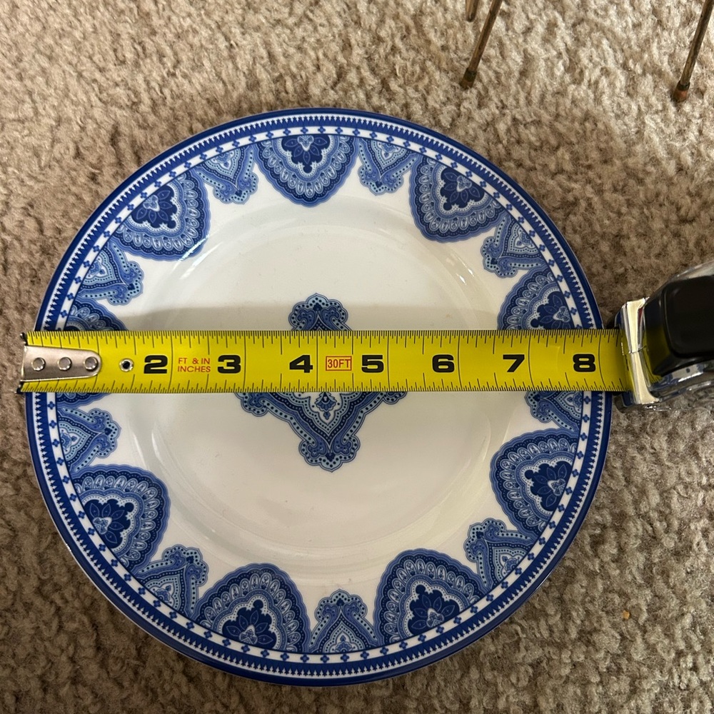 Vera Bradley Blue and White Ceramic Dinner Plate - Picture 7 of 7